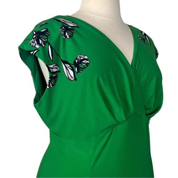 Jones New York Midi Dress Surplice Top A-line Cap Sleeves Women’s Plus Size 20W - Picture 6 of 13